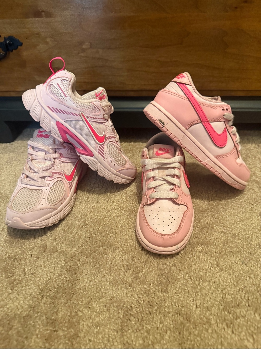 Nike Dunk Low and VR5 Triple Pink